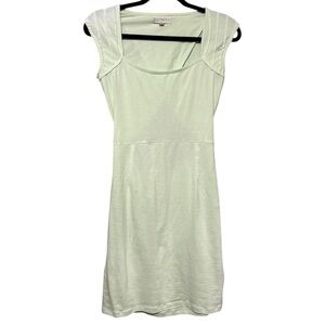 Synergy Organic Cotton Cap Sleeve Cross Over Back Dress Lime Green Sz S
